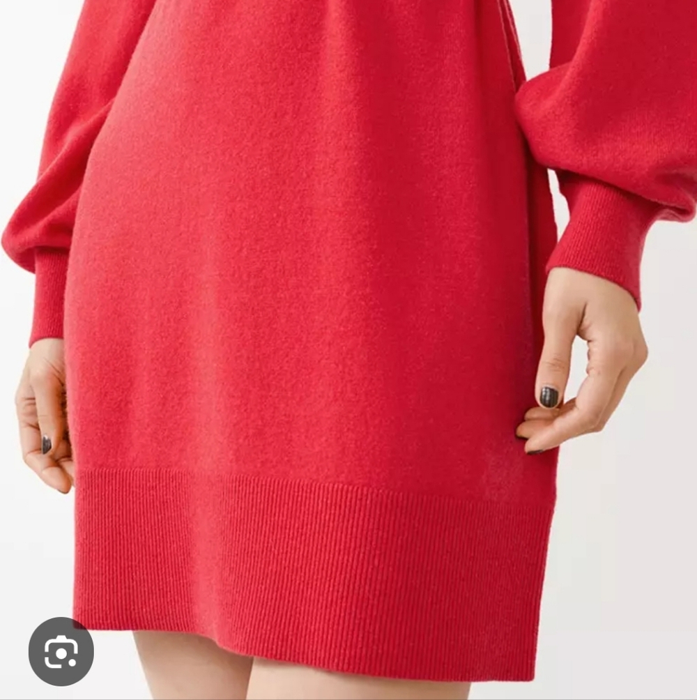 & Other Stories X Anthropologie Red Belted 100% Cashmere Mini Dress - Picture 5 of 12
